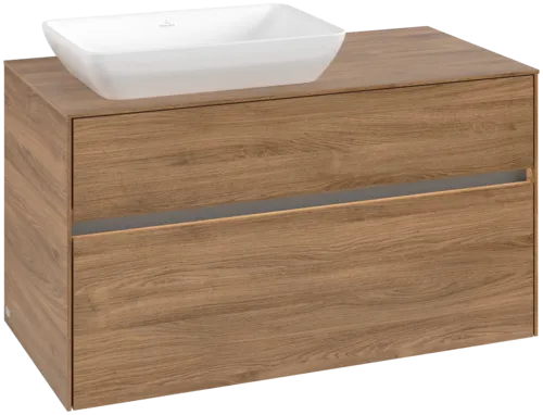VILLEROY BOCH Toaletní skříňka Collaro, s osvětlením, 2 výsuvy, 1000 x 548 x 500 mm, dub Kansas / dub Kansas #C110B0RH