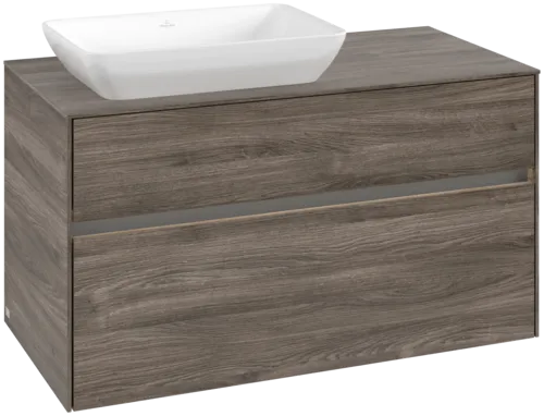 VILLEROY BOCH Toaletní skříňka Collaro, s osvětlením, 2 výsuvy, 1000 x 548 x 500 mm, Kamenný dub / Kamenný dub #C110B0RK