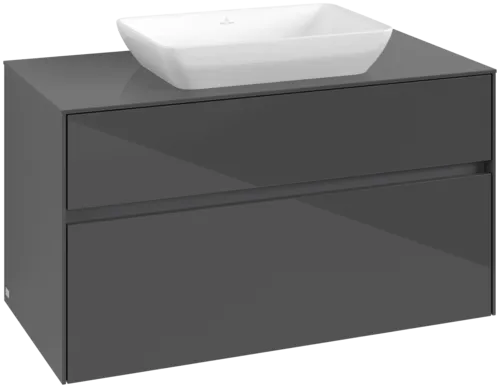VILLEROY BOCH Toaletní skříňka Collaro, 2 výsuvy, 1000 x 548 x 500 mm, lesklá šedá / lesklá šedá #C10900FP
