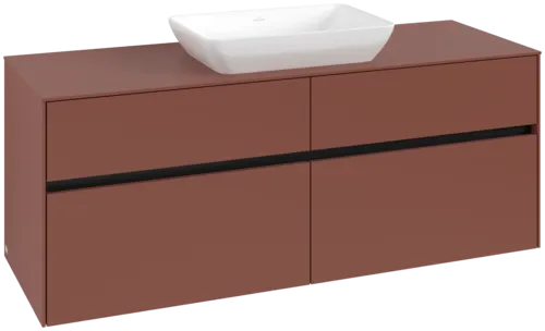 VILLEROY BOCH Toaletní skříňka Collaro, 4 výsuvy, 1400 x 548 x 500 mm, Vínově červená / Vínově červená #C11600AH