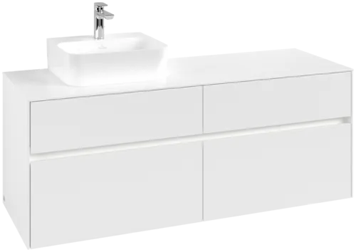 VILLEROY BOCH Toaletní skříňka Collaro, s osvětlením, 4 výsuvy, 1400 x 548 x 500 mm, bílá matná / bílá matná #C101B0MS