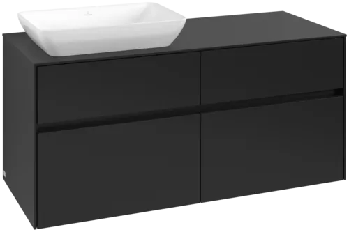 VILLEROY BOCH Toaletní skříňka Collaro, 4 výsuvy, 1200 x 548 x 500 mm, Volcano Black / Volcano Black #C11300VL