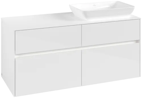 VILLEROY BOCH Collaro toaletní skříňka, s osvětlením, 4 výsuvy, 1200 x 548 x 500 mm, lesklá bílá / lesklá bílá #C114B0DH