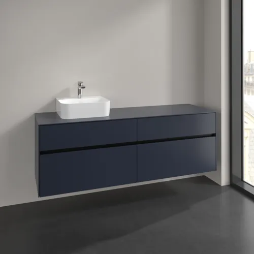 VILLEROY BOCH Toaletní skříňka Collaro, 4 výsuvy, 1600 x 548 x 500 mm, Marine Blue / Marine Blue #C10500VQ, obrázek 2