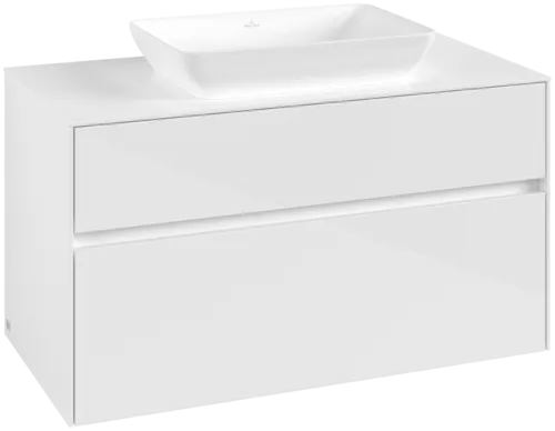 VILLEROY BOCH Umyvadlová skříňka Collaro, 2 zásuvky, 1000 x 548 x 500 mm, lesklá bílá / lesklá bílá #C10900DH