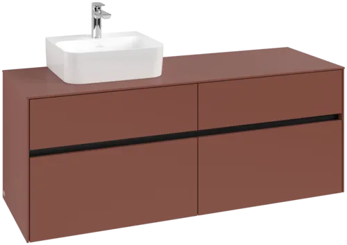 VILLEROY BOCH Toaletní skříňka Collaro, 4 výsuvy, 1400 x 548 x 500 mm, Vínově červená / Vínově červená #C10100AH