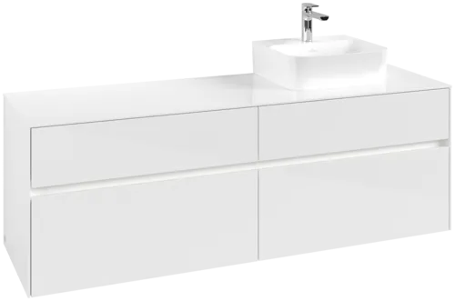 VILLEROY BOCH Toaletní skříňka Collaro, s osvětlením, 4 výsuvy, 1600 x 548 x 500 mm, lesklá bílá / lesklá bílá #C106B0DH