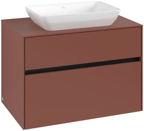 VILLEROY BOCH Toaletní skříňka Collaro, 2 výsuvy, 800 x 548 x 500 mm, vínově červená / vínově červená #C10800AH