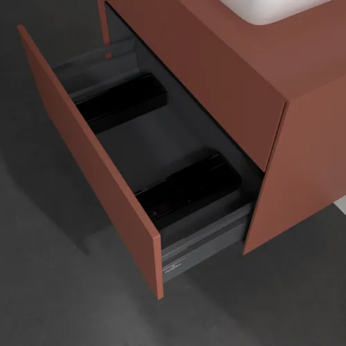VILLEROY BOCH Toaletní skříňka Collaro, 2 výsuvy, 800 x 548 x 500 mm, vínově červená / vínově červená #C10800AH, obrázek 6