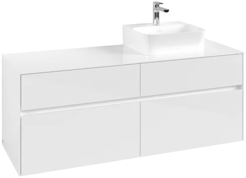 VILLEROY BOCH Toaletní skříňka Collaro, 4 výsuvy, 1400 x 548 x 500 mm, lesklá bílá / lesklá bílá #C10200DH