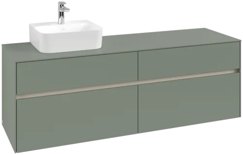 VILLEROY BOCH Toaletní skříňka Collaro, s osvětlením, 4 výsuvy, 1600 x 548 x 500 mm, Soft Green / Soft Green #C105B0AF