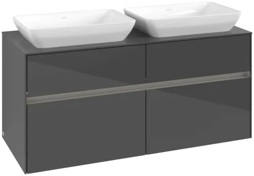 VILLEROY BOCH Collaro toaletní skříňka, s osvětlením, 4 výsuvy, 1200 x 548 x 500 mm, lesklá šedá / lesklá šedá #C115B0FP