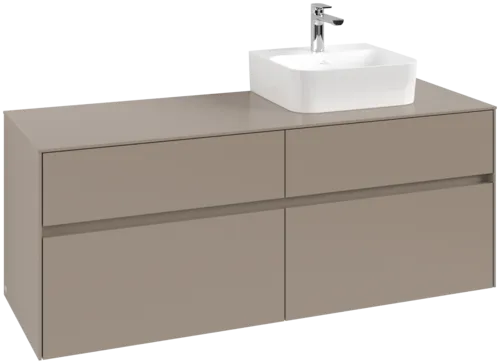VILLEROY BOCH Toaletní skříňka Collaro, s osvětlením, 4 výsuvy, 1400 x 548 x 500 mm, taupe / taupe #C102B0VM