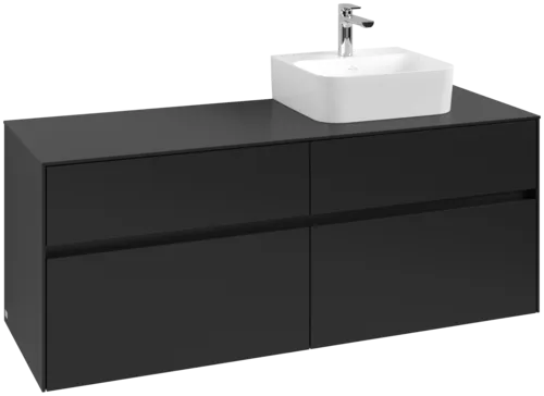 VILLEROY BOCH Toaletní skříňka Collaro, s osvětlením, 4 výsuvy, 1400 x 548 x 500 mm, Volcano Black / Volcano Black #C102B0VL