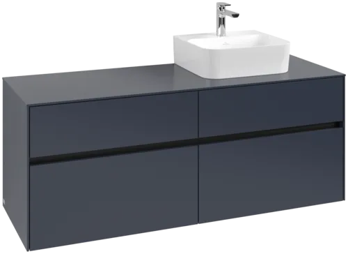 VILLEROY BOCH Toaletní skříňka Collaro, s osvětlením, 4 výsuvy, 1400 x 548 x 500 mm, Marine Blue / Marine Blue #C102B0VQ