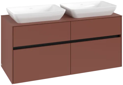 VILLEROY BOCH Toaletní skříňka Collaro, 4 výsuvy, 1200 x 548 x 500 mm, Vínově červená / Vínově červená #C11500AH