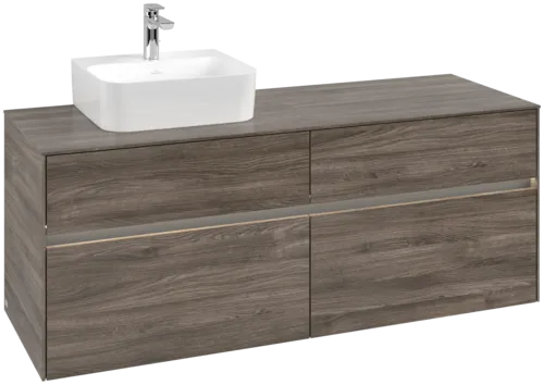 VILLEROY BOCH Toaletní skříňka Collaro, s osvětlením, 4 výsuvy, 1400 x 548 x 500 mm, Kamenný dub / Kamenný dub #C101B0RK