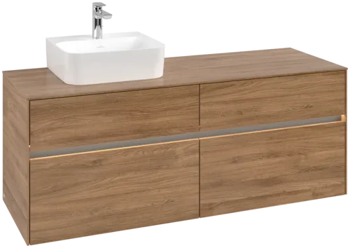 VILLEROY BOCH Toaletní skříňka Collaro, s osvětlením, 4 výsuvy, 1400 x 548 x 500 mm, dub Kansas / dub Kansas #C101B0RH