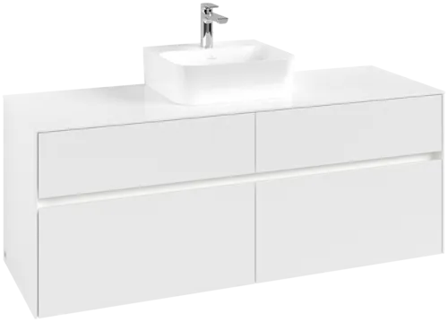 VILLEROY BOCH Toaletní skříňka Collaro, s osvětlením, 4 výsuvy, 1400 x 548 x 500 mm, bílá matná / bílá matná #C100B0MS