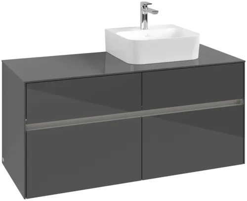 VILLEROY BOCH Collaro toaletní skříňka, s osvětlením, 4 výsuvy, 1200 x 548 x 500 mm, lesklá šedá / lesklá šedá #C099B0FP