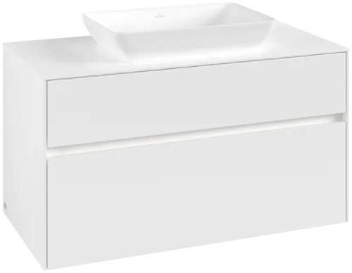 VILLEROY BOCH Collaro toaletní skříňka, s osvětlením, 2 výsuvy, 1000 x 548 x 500 mm, bílá matná / bílá matná #C109B0MS
