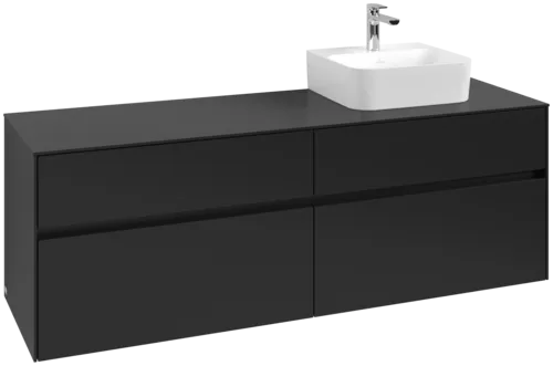 VILLEROY BOCH Toaletní skříňka Collaro, 4 výsuvy, 1600 x 548 x 500 mm, Volcano Black / Volcano Black #C10600VL