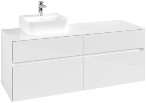 VILLEROY BOCH Toaletní skříňka Collaro, 4 výsuvy, 1400 x 548 x 500 mm, lesklá bílá / lesklá bílá #C10100DH