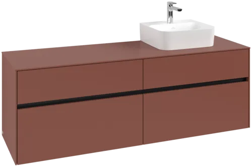 VILLEROY BOCH Toaletní skříňka Collaro, s osvětlením, 4 výsuvy, 1600 x 548 x 500 mm, Vínově červená / Vínově červená #C106B0AH
