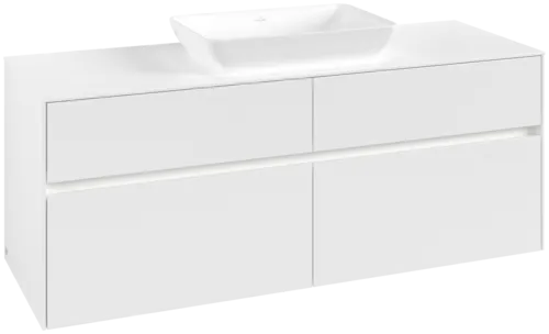 VILLEROY BOCH Toaletní skříňka Collaro, s osvětlením, 4 výsuvy, 1400 x 548 x 500 mm, bílá matná / bílá matná #C116B0MS