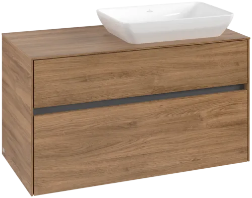 VILLEROY BOCH Toaletní skříňka Collaro, 2 výsuvy, 1000 x 548 x 500 mm, dub Kansas / dub Kansas #C11100RH