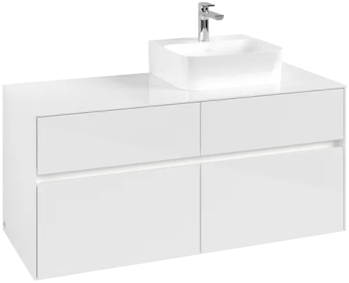 VILLEROY BOCH Collaro toaletní skříňka, s osvětlením, 4 výsuvy, 1200 x 548 x 500 mm, lesklá bílá / lesklá bílá #C099B0DH