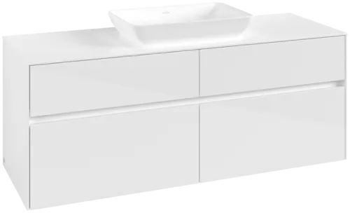 VILLEROY BOCH Toaletní skříňka Collaro, 4 výsuvy, 1400 x 548 x 500 mm, lesklá bílá / lesklá bílá #C11600DH