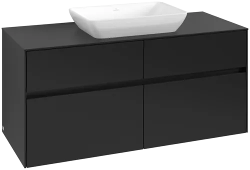 VILLEROY BOCH Toaletní skříňka Collaro, 4 výsuvy, 1200 x 548 x 500 mm, Volcano Black / Volcano Black #C11200VL