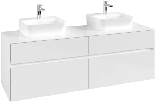 VILLEROY BOCH Toaletní skříňka Collaro, s osvětlením, 4 výsuvy, 1600 x 548 x 500 mm, lesklá bílá / lesklá bílá #C107B0DH