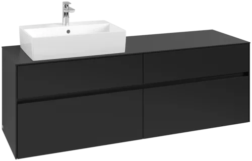 VILLEROY BOCH Toaletní skříňka Collaro, 4 výsuvy, 1600 x 548 x 500 mm, Volcano Black / Volcano Black #C13500VL