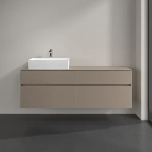 VILLEROY BOCH Toaletní skříňka Collaro, 4 výsuvy, 1600 x 548 x 500 mm, taupe / taupe #C13500VM, obrázek 3