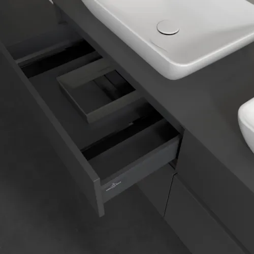VILLEROY BOCH Toaletní skříňka Collaro, 4 výsuvy, 1400 x 548 x 500 mm, grafitová / grafitová #C11900VR, obrázek 7
