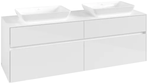 VILLEROY BOCH Toaletní skříňka Collaro, 4 výsuvy, 1600 x 548 x 500 mm, lesklá bílá / lesklá bílá #C12300DH