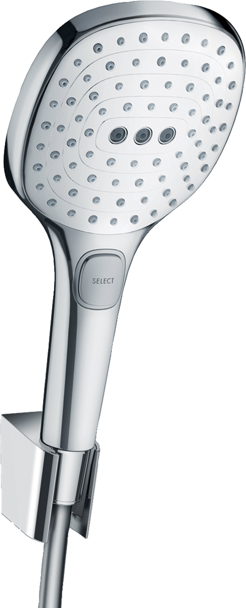 HANSGROHE Raindance Select E Sada se sprchovým držákem 120 3jet se sprchovou hadicí 160 cm #26720400 - bílá/chrom