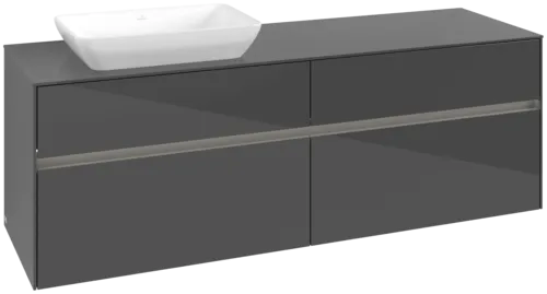VILLEROY BOCH Toaletní skříňka Collaro, s osvětlením, 4 výsuvy, 1600 x 548 x 500 mm, lesklá šedá / lesklá šedá #C121B0FP