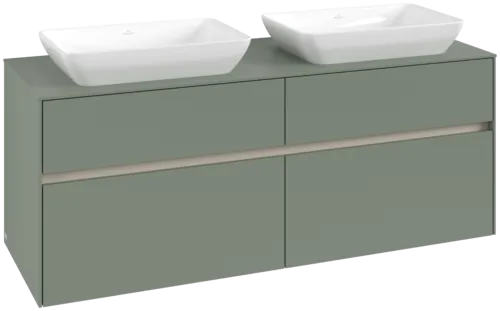 VILLEROY BOCH Toaletní skříňka Collaro, s osvětlením, 4 výsuvy, 1400 x 548 x 500 mm, Soft Green / Soft Green #C119B0AF