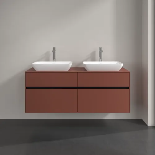 VILLEROY BOCH Toaletní skříňka Collaro, s osvětlením, 4 výsuvy, 1400 x 548 x 500 mm, Vínově červená / Vínově červená #C119B0AH, obrázek 3