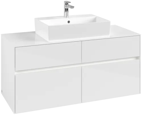 VILLEROY BOCH Collaro toaletní skříňka, s osvětlením, 4 výsuvy, 1200 x 548 x 500 mm, lesklá bílá / lesklá bílá #C128B0DH