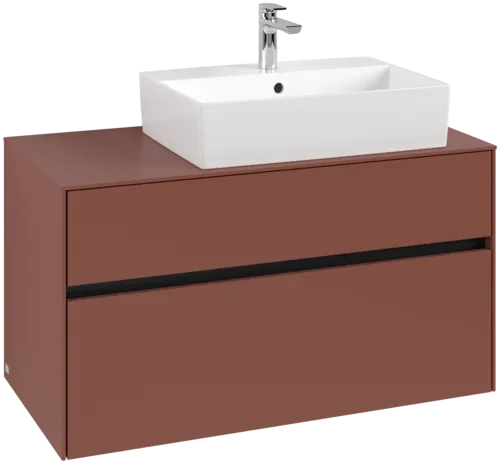 VILLEROY BOCH Collaro toaletní skříňka, s osvětlením, 2 výsuvy, 1000 x 548 x 500 mm, Vínově červená / Vínově červená #C127B0AH