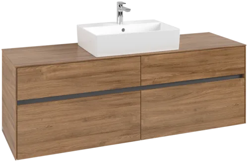 VILLEROY BOCH Toaletní skříňka Collaro, 4 výsuvy, 1600 x 548 x 500 mm, dub Kansas / dub Kansas #C13400RH