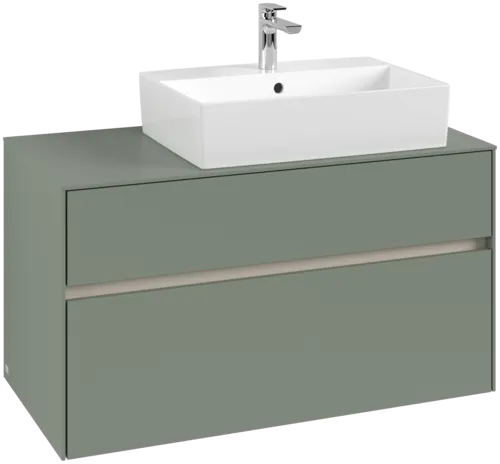 VILLEROY BOCH Collaro toaletní skříňka, s osvětlením, 2 výsuvy, 1000 x 548 x 500 mm, Soft Green / Soft Green #C127B0AF