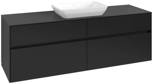 VILLEROY BOCH Toaletní skříňka Collaro, 4 výsuvy, 1600 x 548 x 500 mm, Volcano Black / Volcano Black #C12000VL