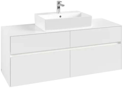 VILLEROY BOCH Toaletní skříňka Collaro, s osvětlením, 4 výsuvy, 1400 x 548 x 500 mm, bílá matná / bílá matná #C131B0MS