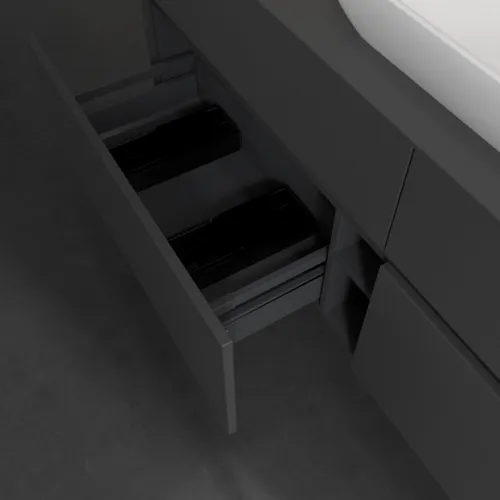 VILLEROY BOCH Toaletní skříňka Collaro, 4 výsuvy, 1600 x 548 x 500 mm, grafitová / grafitová #C12000VR, obrázek 6