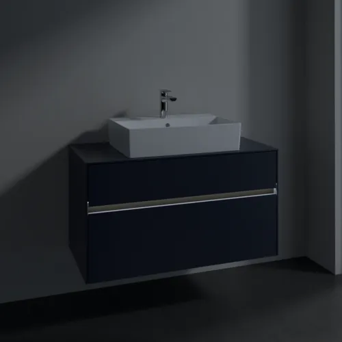 VILLEROY BOCH Collaro toaletní skříňka, s osvětlením, 2 výsuvy, 1000 x 548 x 500 mm, Marine Blue / Marine Blue #C125B0VQ, obrázek 5